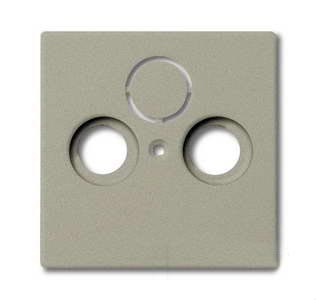 Розетка TV-FM-спутник проходная Jung с лицевой панелью Basic 55, шампань 2CKA001724A4311 + S4110