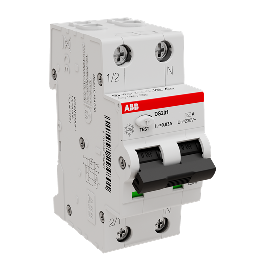 Дифавтомат ABB DS201 C25 A30 (2П C 25A 30mA тип A)