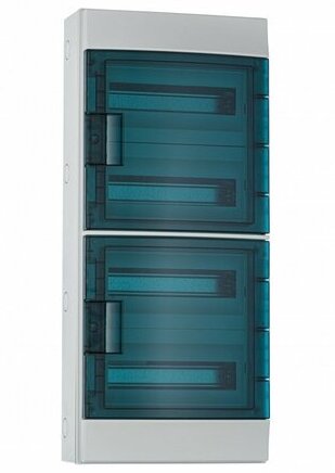 ABB MISTRAL65 48M Бокс настенный на 48 модулей (с клеммами) Серый/Прозрачная дверь 1SLM006501A1207, цвет серый/зеленый в Москве